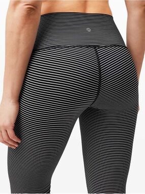 lululemon athletica Black & White Striped High-Rise Leggings